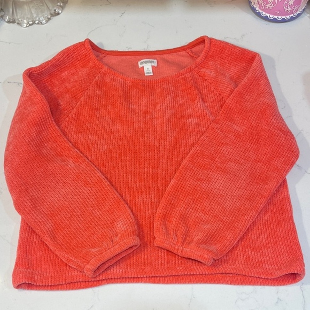 Gymboree Kids Vibrant Coral Crew Neck Sweater, Size M, 7-8, Child